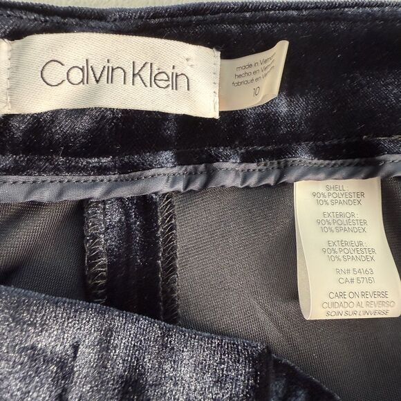 Calvin Klein NWT Navy Blue Velvet Trouser Pants Size 10 - Picture 3 of 6